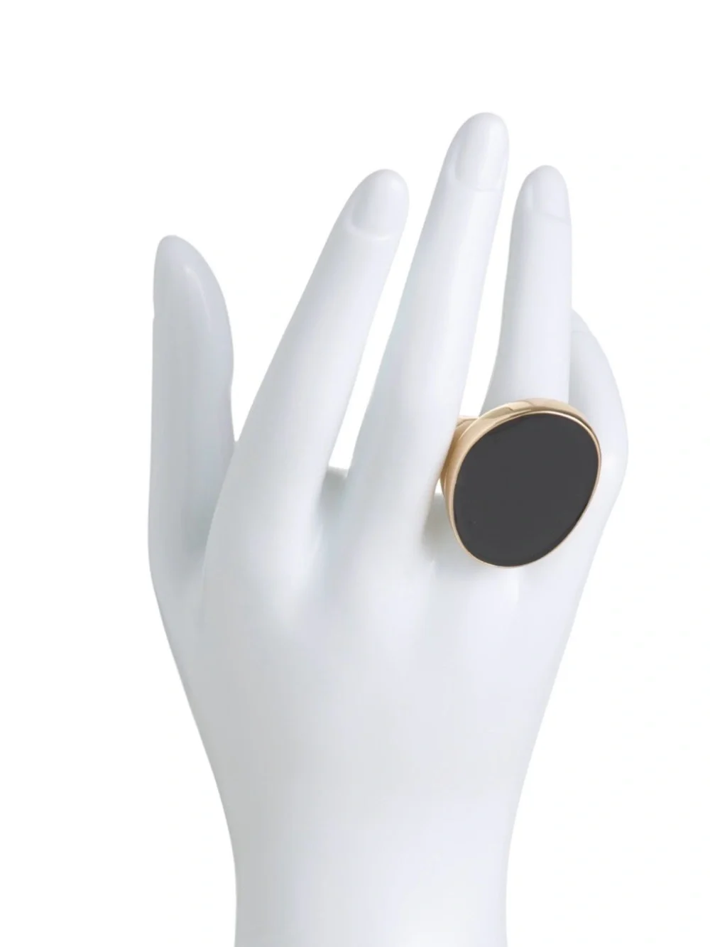 KENNETH JAY LANE BLACK KIDNEY RING - Picture 3 of 5